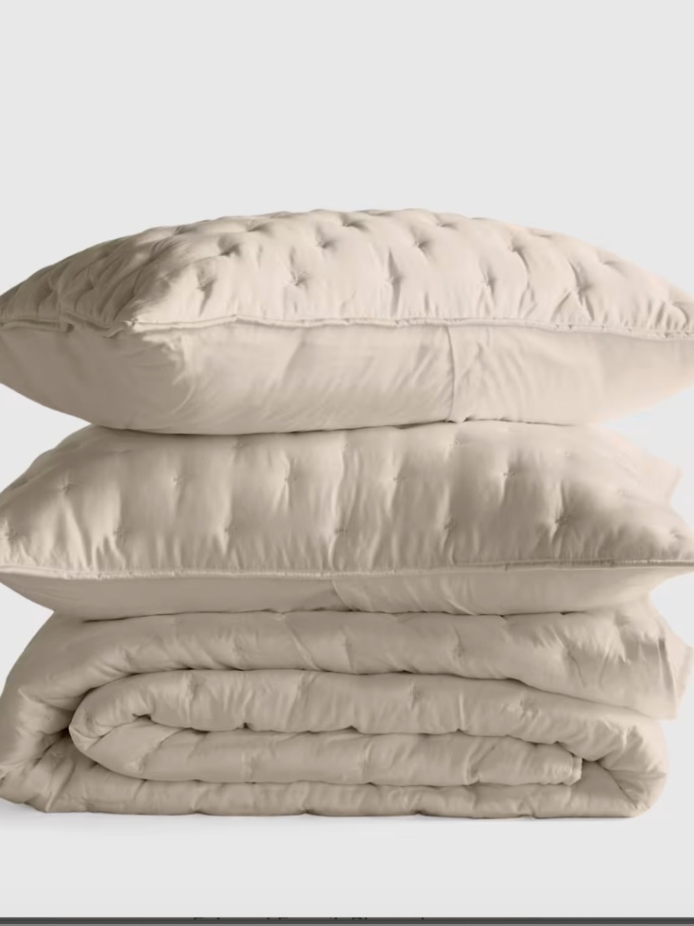 Quince Bamboo Dream Quilt Set with 2 shams  Full/Queen Sand